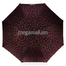 зонт женский Isotoner Гламурная вишня, 3 сложения, полный автомат, цвет черный [09406-4079] [3231760394079]