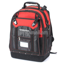 Рюкзак для инструмента высокой прочности WORKPRO W081065, 37 карманов, 340х200х430мм, нагрузка до 65кг