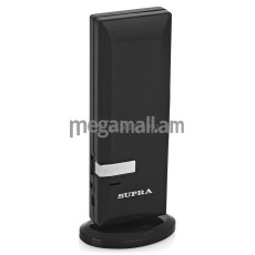 ТВ антенна Supra IADA-130A  комнатная, активная, черная, питание от сети