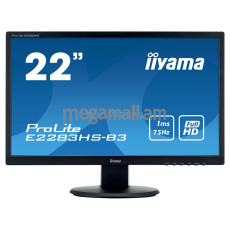 Iiyama ProLite E2283HS-B3, 1920x1080, DVI, HDMI, 1ms, LED, черный, с колонками