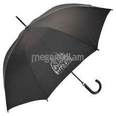 зонт-трость женский Doppler Bags, полуавтомат, чёрный с серебристым напылением [740765B] [9003034142075]