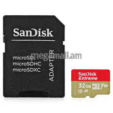 карта памяти TransFlash 32ГБ MicroSDHC class 10 UHS-I SanDisk Extreme for Action Cameras 100MB/s, SDSQXAF-032G-GN6MA