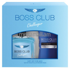 парфюмерный набор мужской Boss Club Challenger туалетная вода, 100 мл + бальзам после бритья, 150 мл [2001012879] [4607084185423]