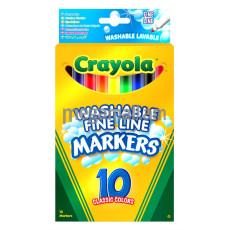 Crayola 10 լվացվող բարակ ծայրով մարկերներ