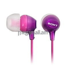 Наушники Sony MDR-EX15APV, фиолетовый, с микрофоном