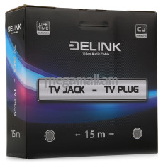 Удлинитель антенный DeLink TV jack - TV plug 15 м, Grey, пластик [6973]