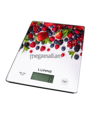 весы кухонные Lumme LU-1340, 5 кг, стекло, лесная ягода