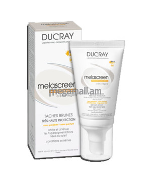 крем для лица Ducray Melascreen SPF 50+, 40 мл, легкий, фотозащитный [C52062] [3282770049503]